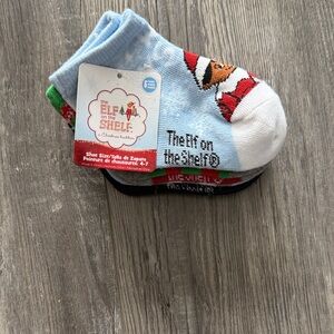 Elf on the Shelf Holiday Socks - Blue and White